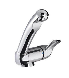 Grifo mezclador cromado con conexión rápida