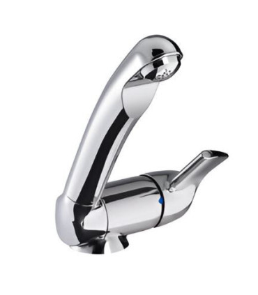 Grifo mezclador cromado con conexión rápida