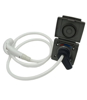 Toma de ducha gris con mezclador